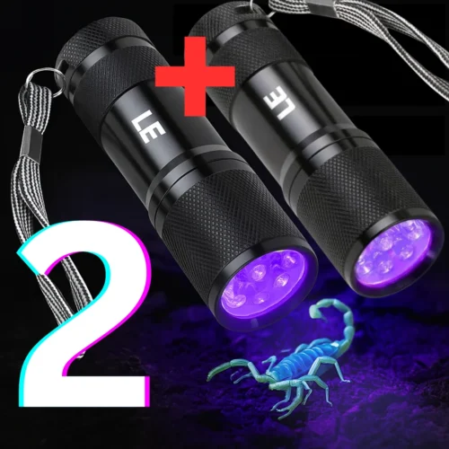 2 مصابيح ضوء فوق بنفسجي للكشف عن العقارب