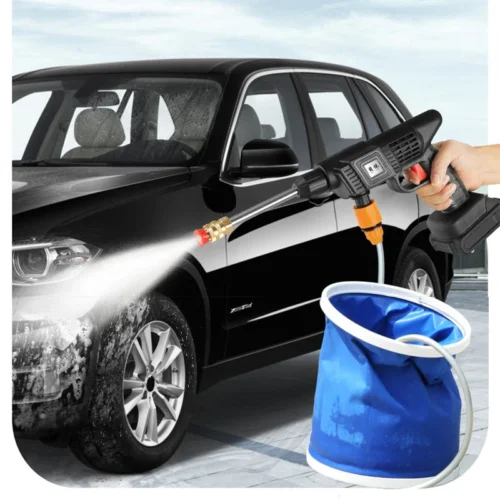 رشاش ماء محمول للحديقة وغسيل السيارات بثلاث بطاريات قابلة للشحن