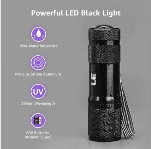 2 مصابيح ضوء فوق بنفسجي للكشف عن العقارب