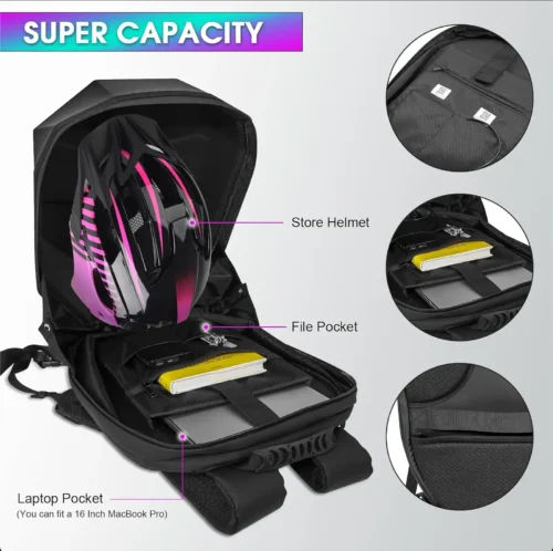 حقيبة ظهر ذكية بإضاءة LED بلوتوث – مقاومة للماء