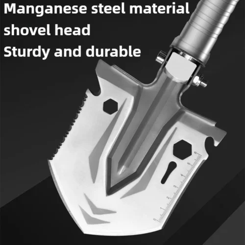 مجرفة تخييم قابلة للطي متعددة الأدوات – أداة بقاء قوية للرحلات والطوارئ