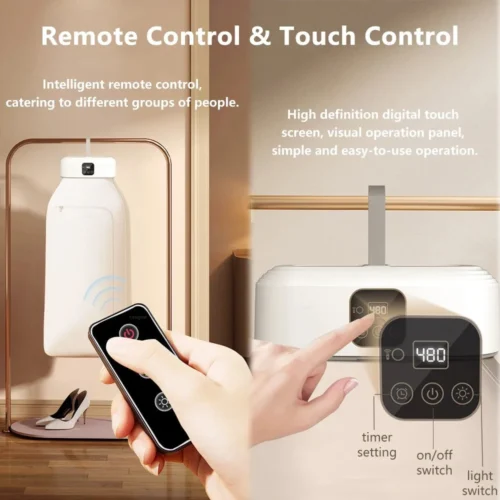 مجفف ملابس كهربائي محمول قابل للطي مع تعقيم UV – حل سريع للتجفيف