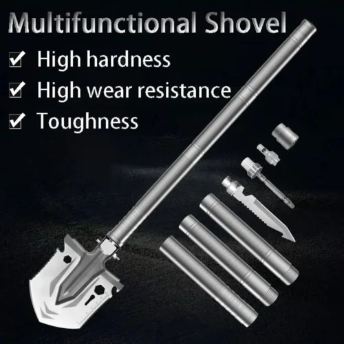 مجرفة تخييم قابلة للطي متعددة الأدوات – أداة بقاء قوية للرحلات والطوارئ