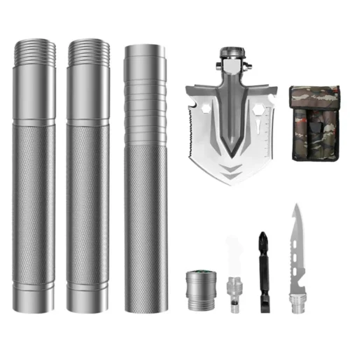 مجرفة تخييم قابلة للطي متعددة الأدوات – أداة بقاء قوية للرحلات والطوارئ