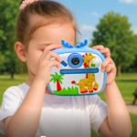 كاميرا فورية للأطفال بطباعة حرارية – كاميرا أمامية وخلفية بجودة عالية + فيديو + شاشة – أزرق ووردي